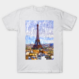 Bird's Eye View Eiffel Tower Paris. For Eiffel Tower & Paris Lovers. T-Shirt